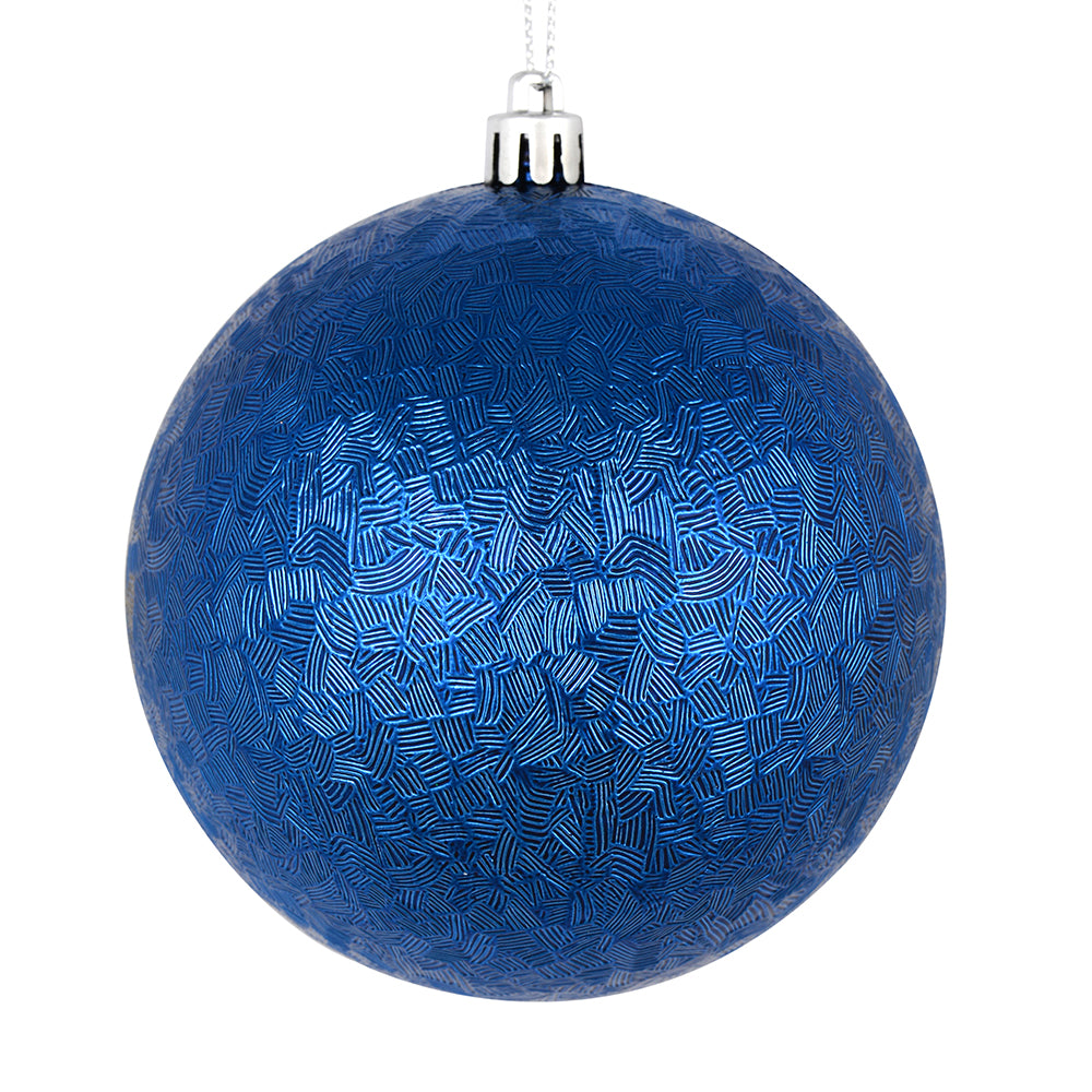 4" Brushed Ball Ornament, 6/Bag | Blue or Gold