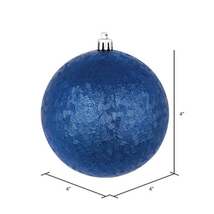 4" Brushed Ball Ornament, 6/Bag | Blue or Gold